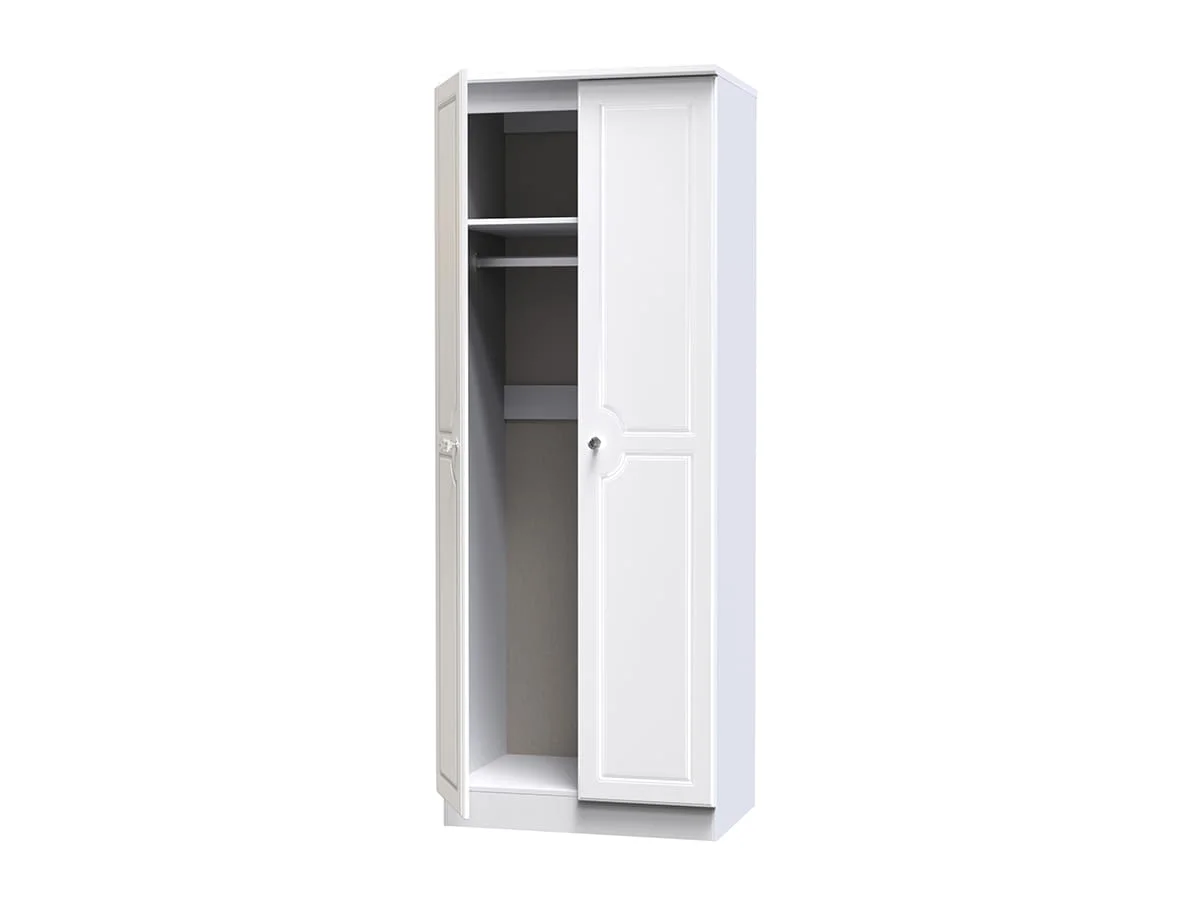 Welcome Welcome Balmoral White High Gloss 2 Door Tall Double Wardrobe (Assembled)