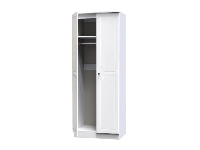 Welcome Welcome Balmoral White High Gloss 2 Door Tall Double Wardrobe (Assembled)