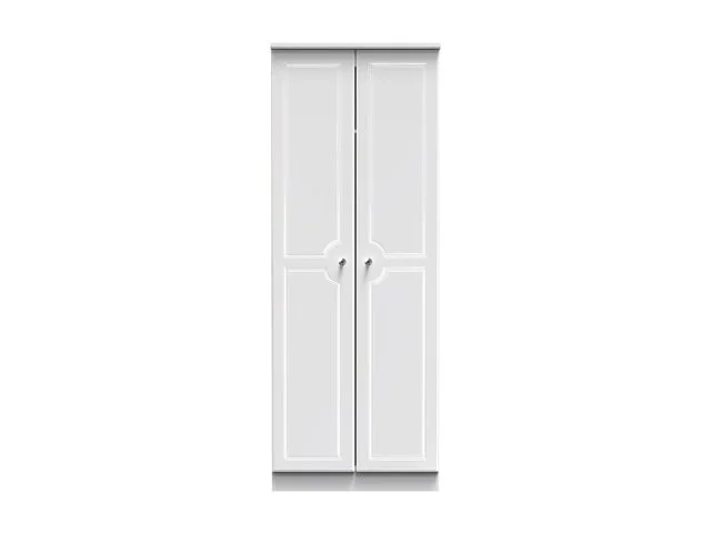 Welcome Welcome Balmoral White High Gloss 2 Door Tall Double Wardrobe (Assembled)