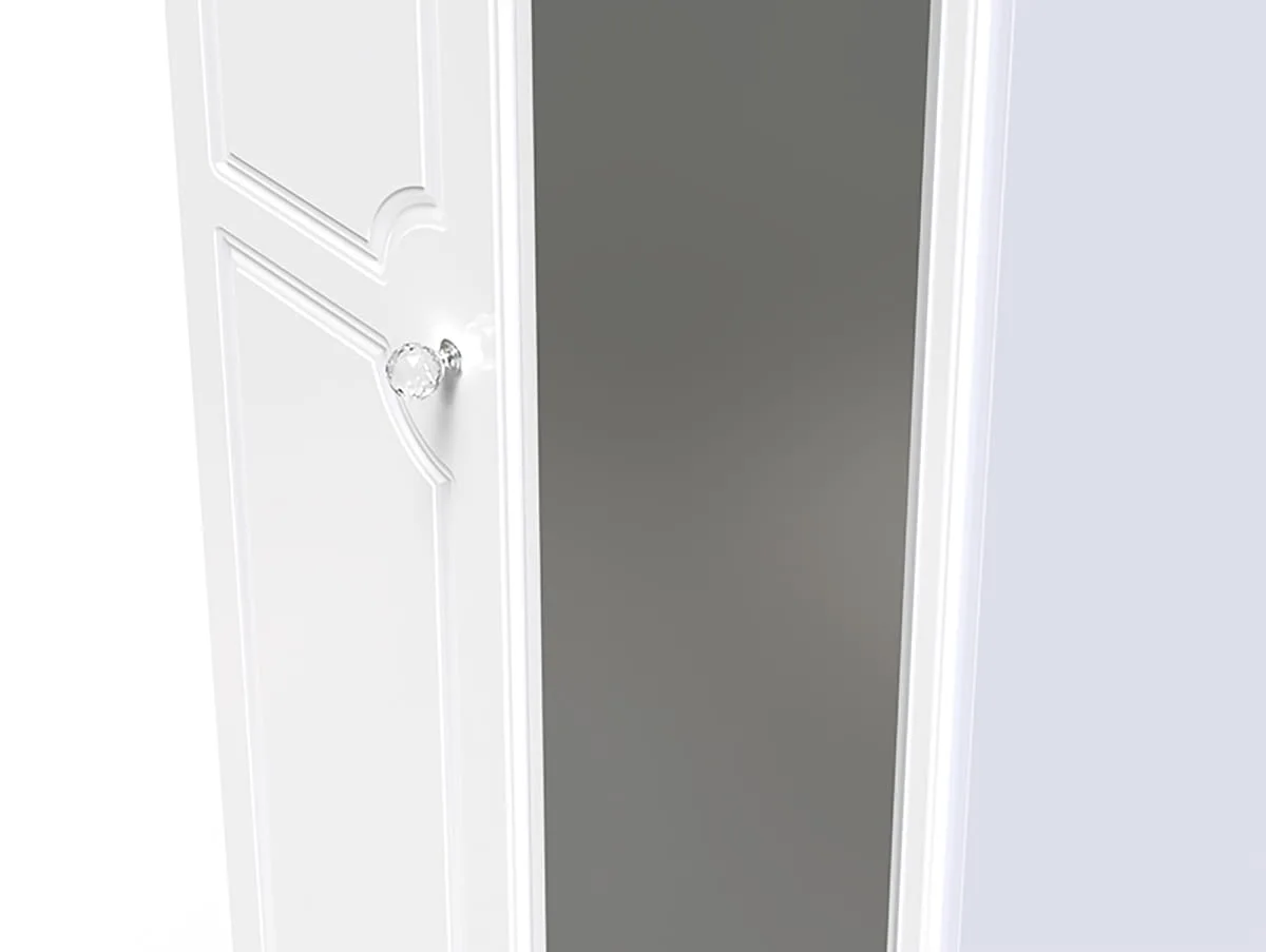 Welcome Welcome Balmoral White High Gloss 2 Door Tall Mirrored Double Wardrobe (Assembled)