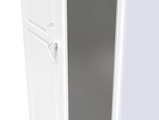 Welcome Welcome Balmoral White High Gloss 2 Door Tall Mirrored Double Wardrobe (Assembled)