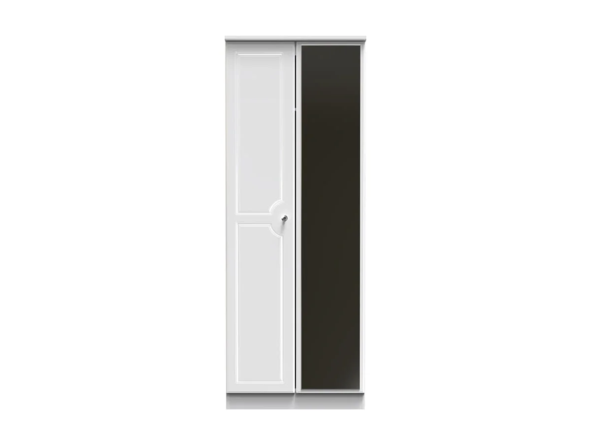 Welcome Welcome Balmoral White High Gloss 2 Door Tall Mirrored Double Wardrobe (Assembled)