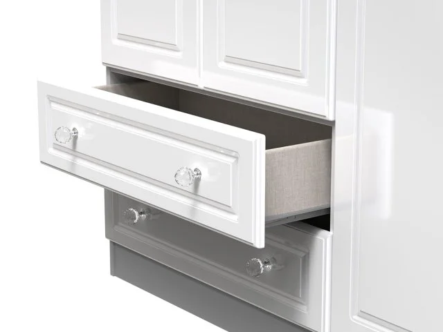 Welcome Welcome Balmoral White High Gloss 3 Door 2 Drawer Tall Triple Wardrobe (Assembled)