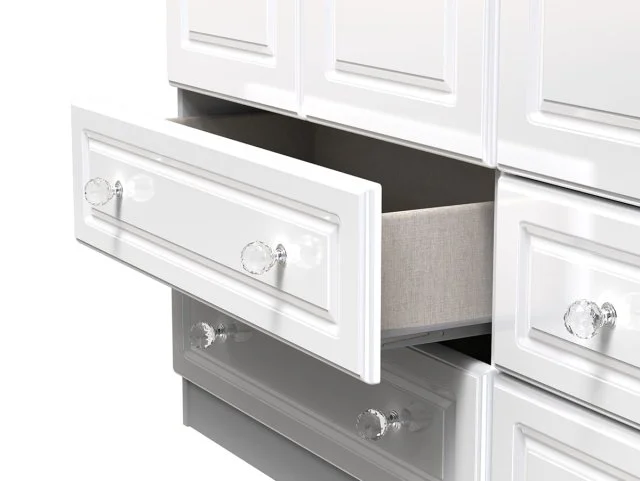 Welcome Welcome Balmoral White High Gloss 3 Door 4 Drawer Tall Triple Wardrobe (Assembled)