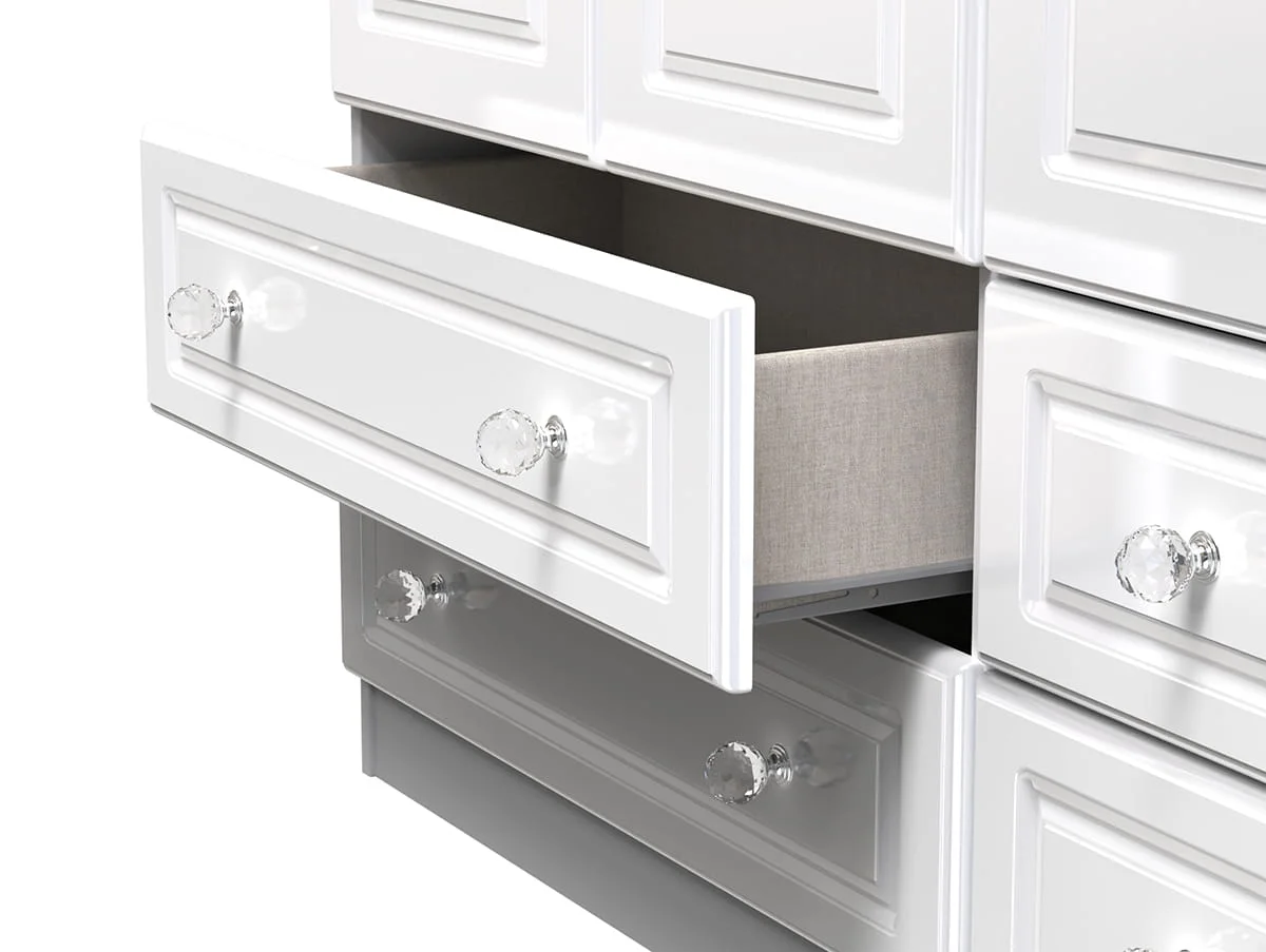 Welcome Welcome Balmoral White High Gloss 3 Door 4 Drawer Triple Wardrobe (Assembled)