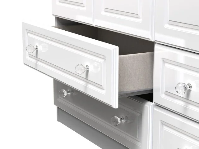 Welcome Welcome Balmoral White High Gloss 3 Door 4 Drawer Triple Wardrobe (Assembled)