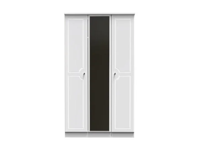 Welcome Welcome Balmoral White High Gloss 3 Door Tall Mirrored Triple Wardrobe (Assembled)