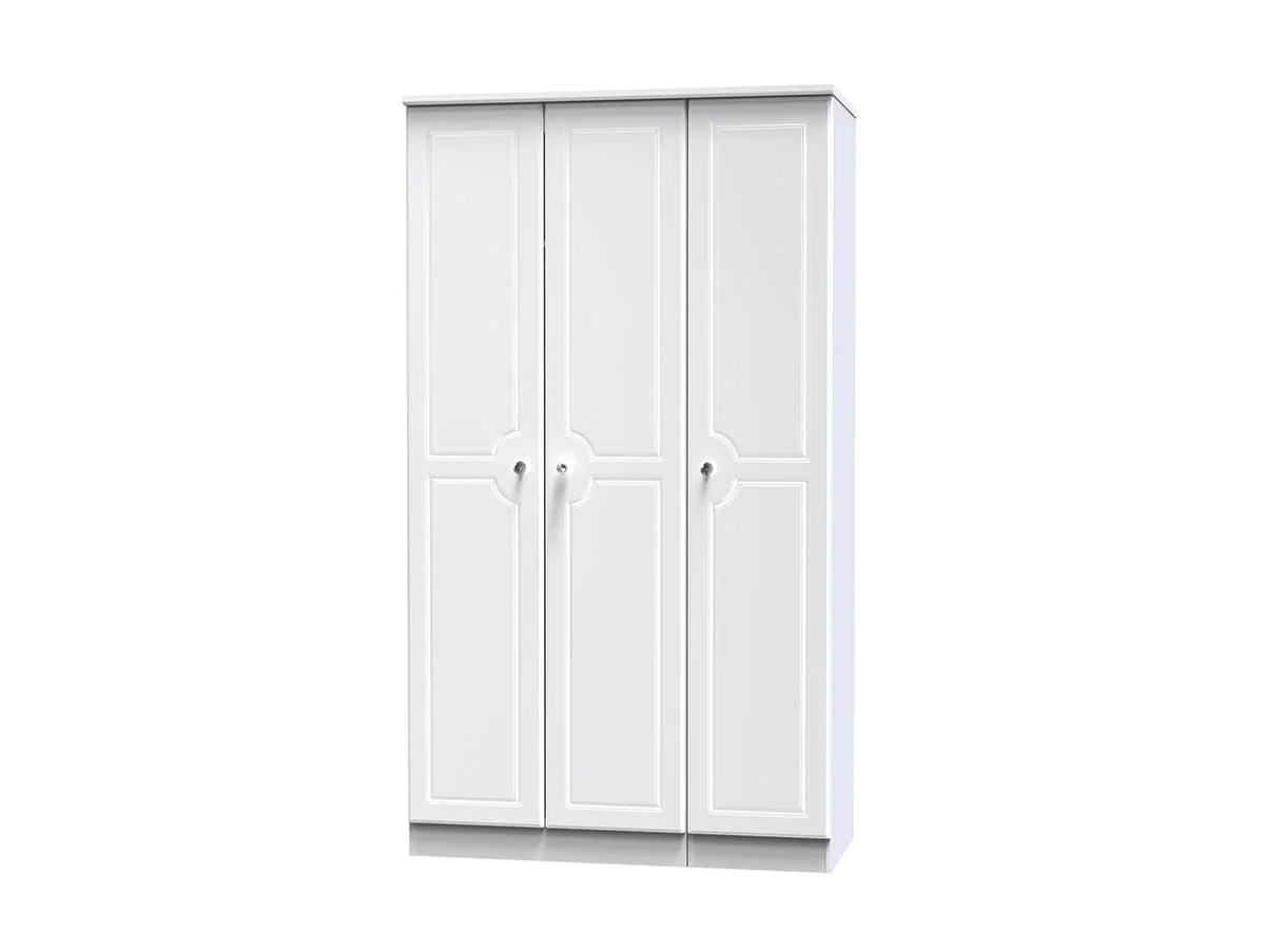 Welcome Welcome Balmoral White High Gloss 3 Door Tall Triple Wardrobe (Assembled)
