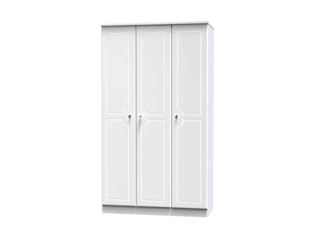 Welcome Welcome Balmoral White High Gloss 3 Door Tall Triple Wardrobe (Assembled)