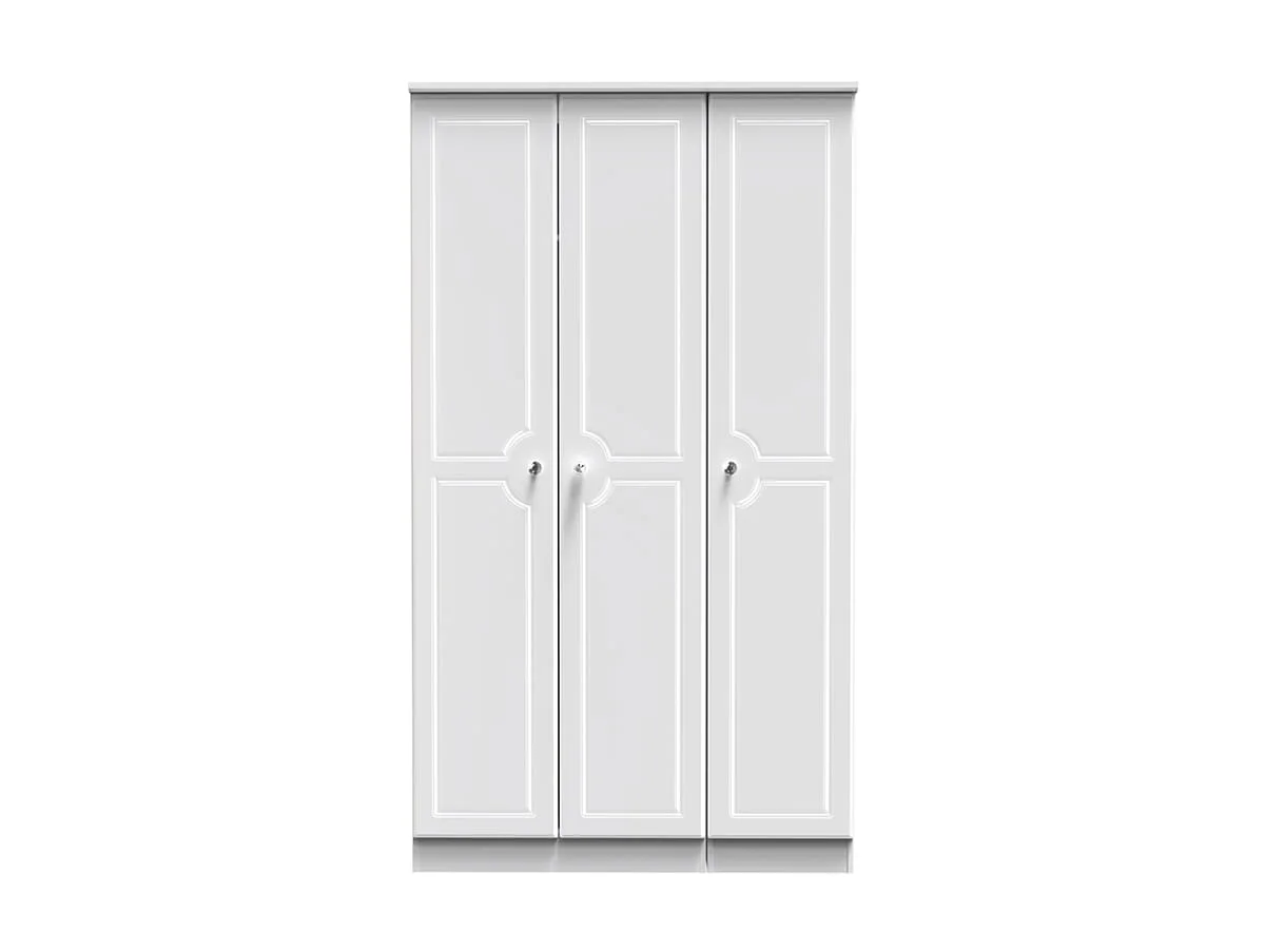 Welcome Welcome Balmoral White High Gloss 3 Door Tall Triple Wardrobe (Assembled)
