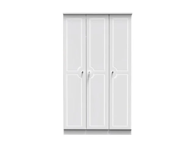 Welcome Welcome Balmoral White High Gloss 3 Door Tall Triple Wardrobe (Assembled)