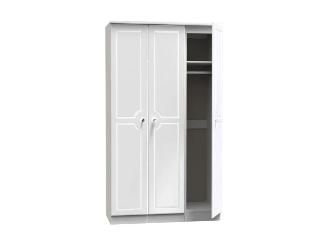 Welcome Welcome Balmoral White High Gloss 3 Door Tall Triple Wardrobe (Assembled)