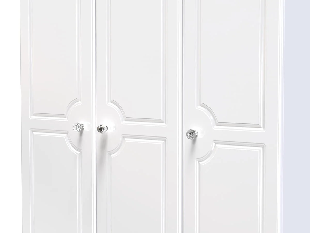 Welcome Welcome Balmoral White High Gloss 3 Door Tall Triple Wardrobe (Assembled)