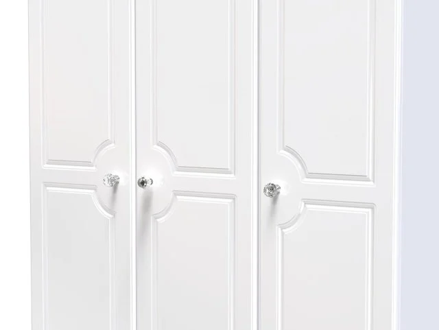 Welcome Welcome Balmoral White High Gloss 3 Door Tall Triple Wardrobe (Assembled)