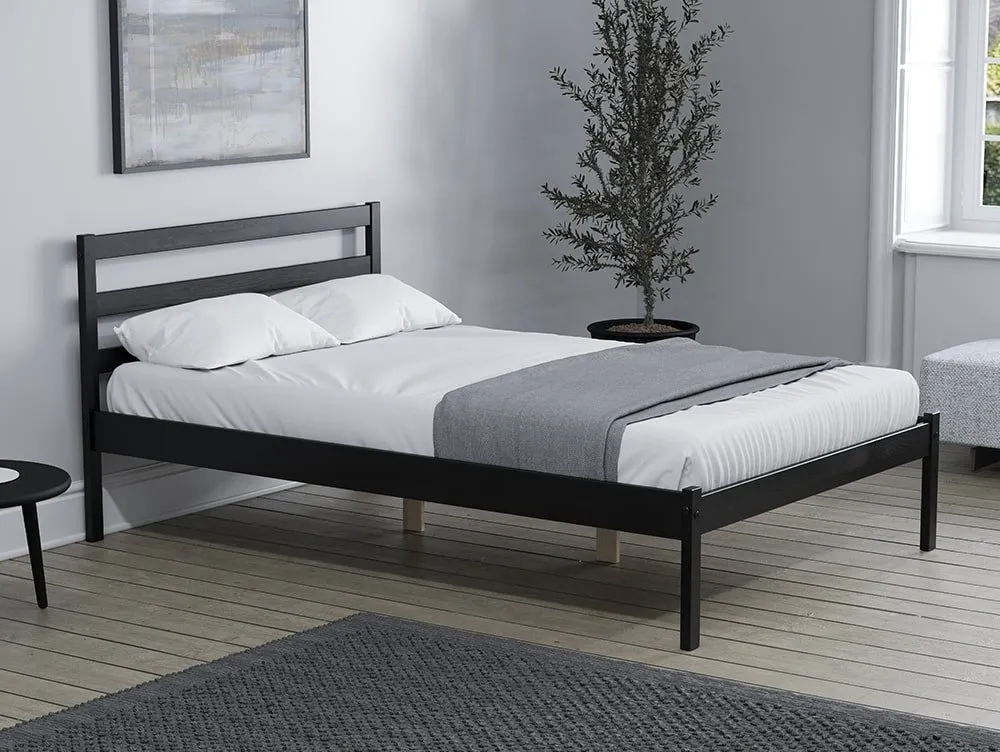Birlea Clearance - Birlea Luka Black Wooden Bed Frame
