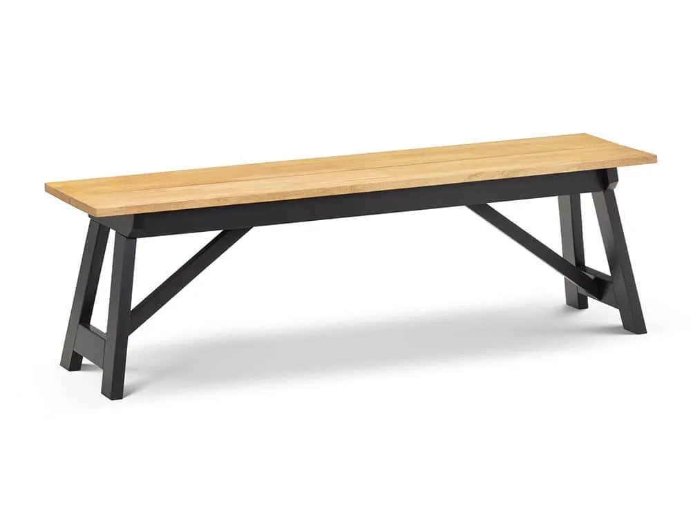 Julian Bowen Clearance - Julian Bowen Hockley 140cm Black and Light Oak Dining Bench