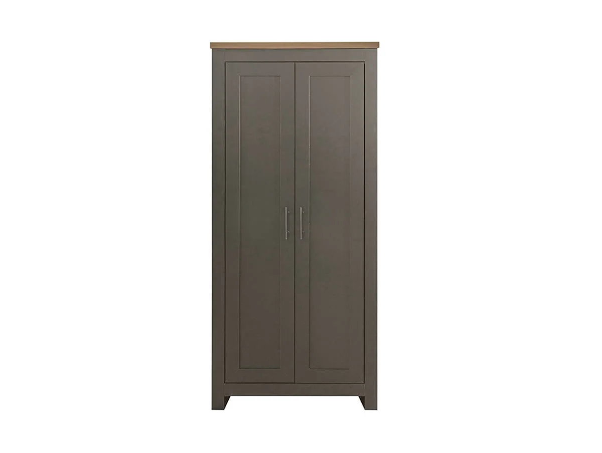 Birlea Birlea Highgate Dark Grey and Oak Effect 2 Door Wardrobe