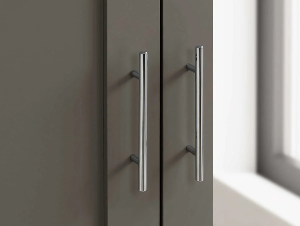 Birlea Birlea Highgate Dark Grey and Oak 3 Door Mirrored Wardrobe