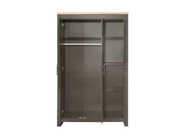 Birlea Birlea Highgate Dark Grey and Oak 3 Door Mirrored Wardrobe