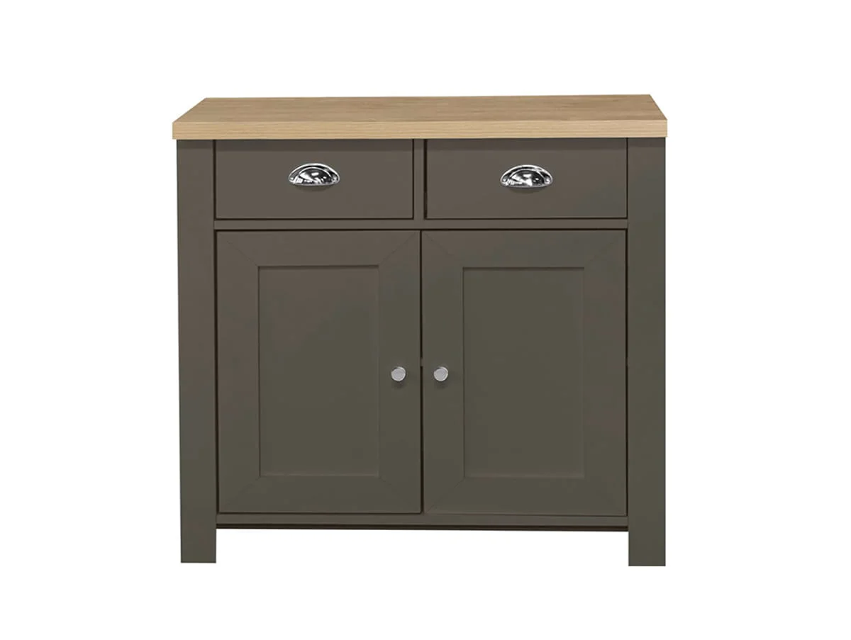 Birlea Birlea Highgate Dark Grey and Oak Effect 2 Door 2 Drawer Sideboard