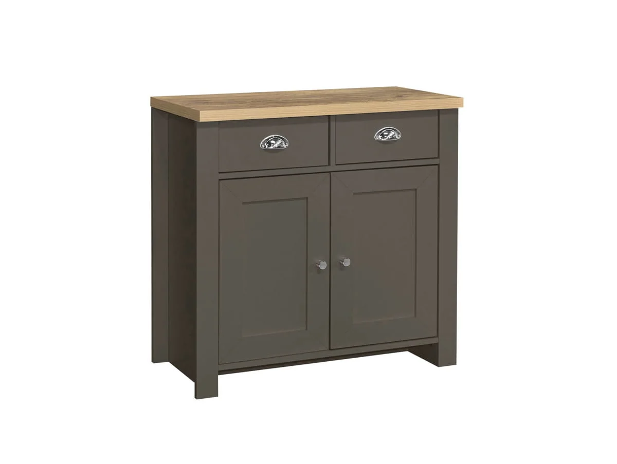 Birlea Birlea Highgate Dark Grey and Oak Effect 2 Door 2 Drawer Sideboard