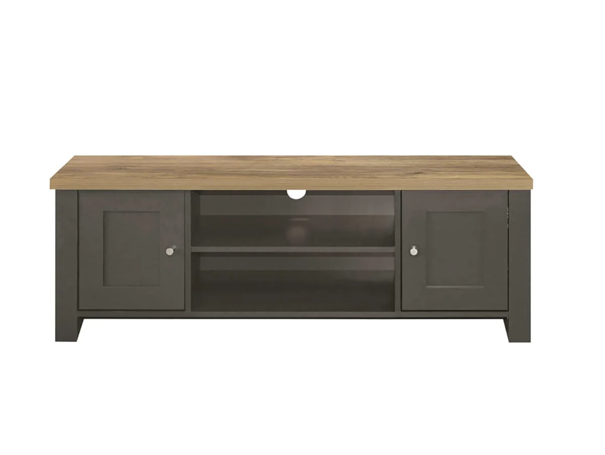 Birlea Birlea Highgate Dark Grey and Oak Effect Large TV Unit