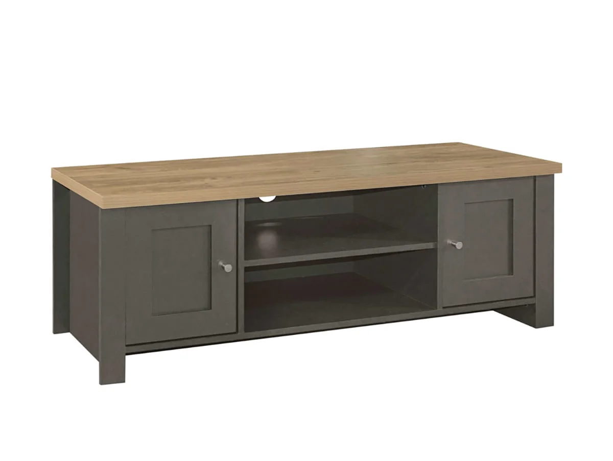 Birlea Birlea Highgate Dark Grey and Oak Effect Large TV Unit