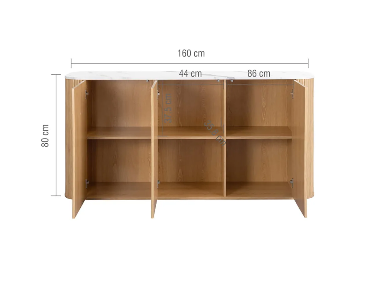 Birlea Birlea Russo Oak 3 Door Sideboard