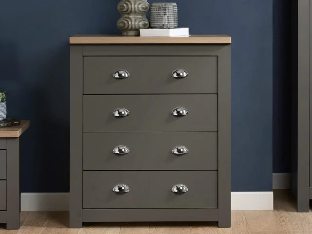 Birlea Birlea Highgate Dark Grey and Oak Effect 4 Drawer Chest