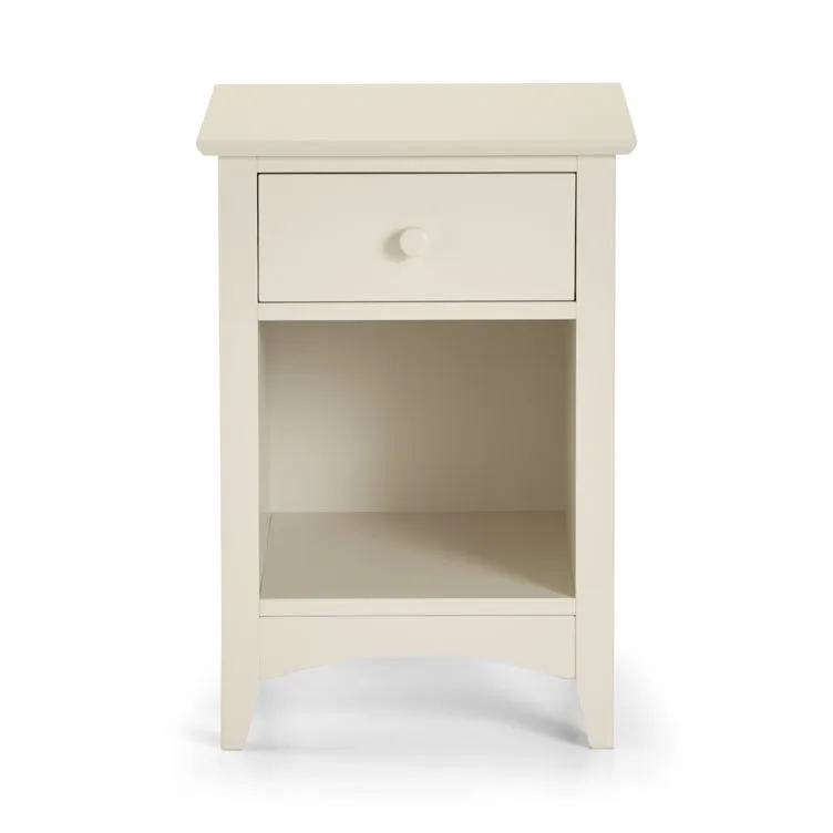 Julian Bowen Clearance - Julian Bowen Cameo 1 Drawer Ivory Wooden Bedside Table