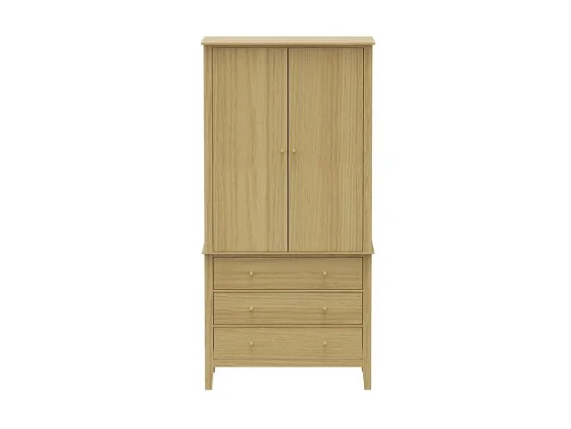 Core Core Henley Oak 2 Door 3 Drawer Wardrobe
