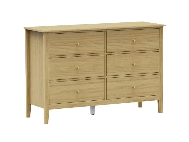 Core Core Henley Oak 3+3 Drawer Wide Chest of Drawers