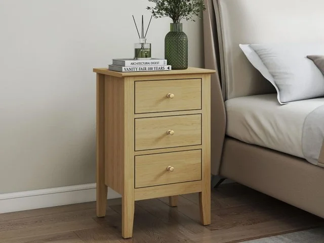 Core Core Henley Oak 3 Drawer Bedside Table