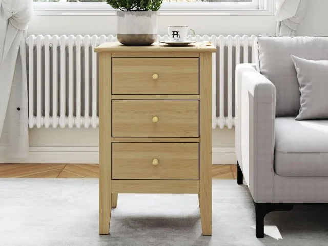 Core Core Henley Oak 3 Drawer Bedside Table