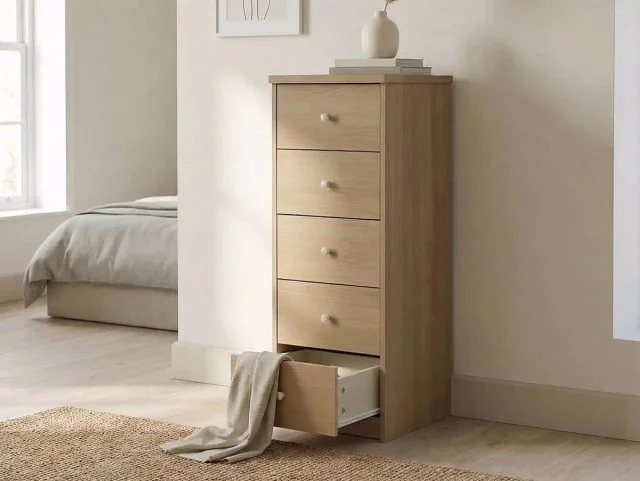 Core Core Freya Oak 5 Drawer Narrow Chest of Drawers