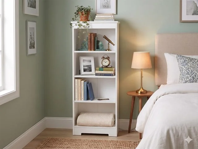 Core Core Erin White Low Narrow Bookcase