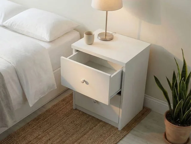 Core Core Erin White 2 Drawer Bedside Table