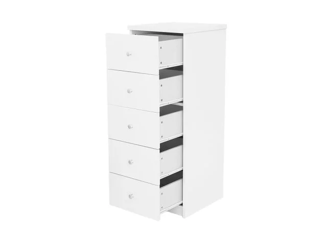 Core Core Erin White 5 Drawer Narrow Chest of Drawers