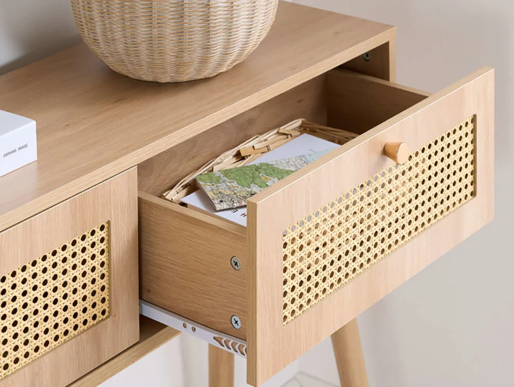 Birlea Birlea Croxley Rattan and Oak Console table