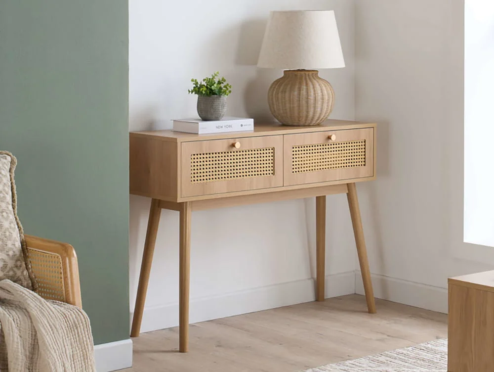 Birlea Birlea Croxley Rattan and Oak Console table