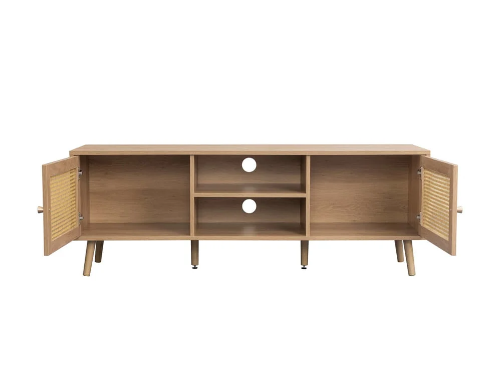 Birlea Birlea Croxley Rattan and Oak Large TV Unit