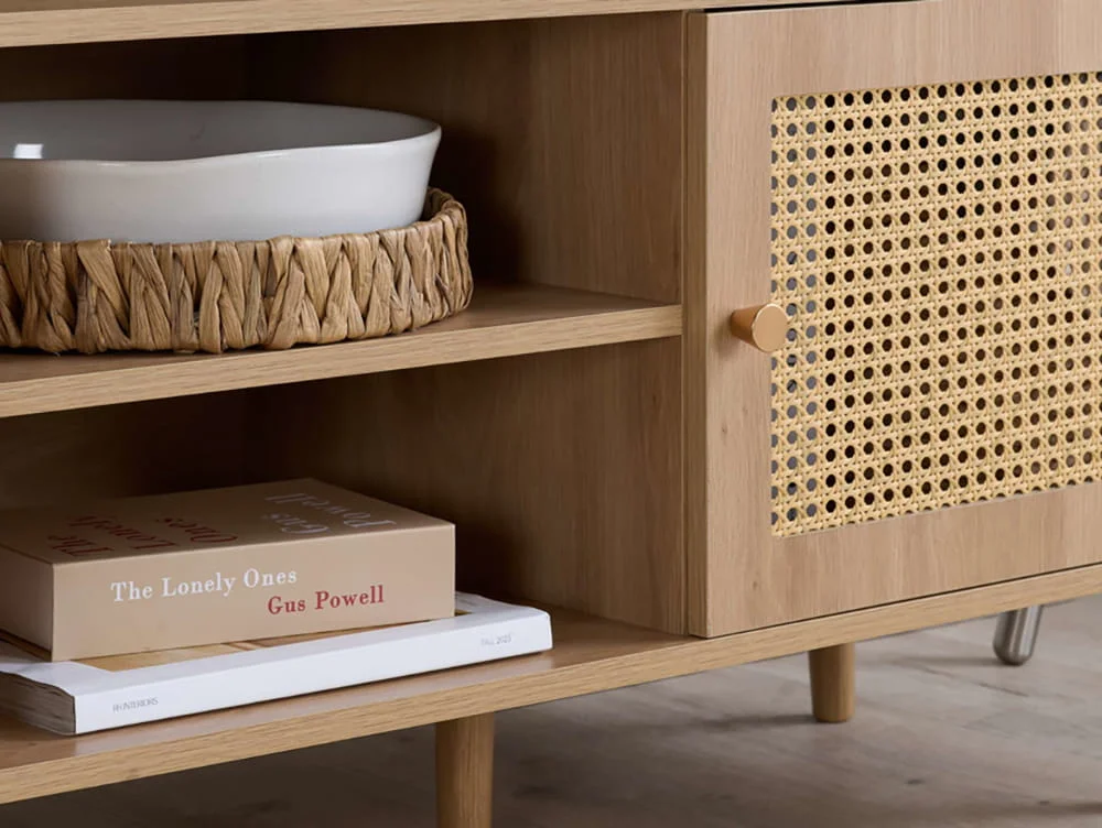 Birlea Birlea Croxley Rattan and Oak Large TV Unit