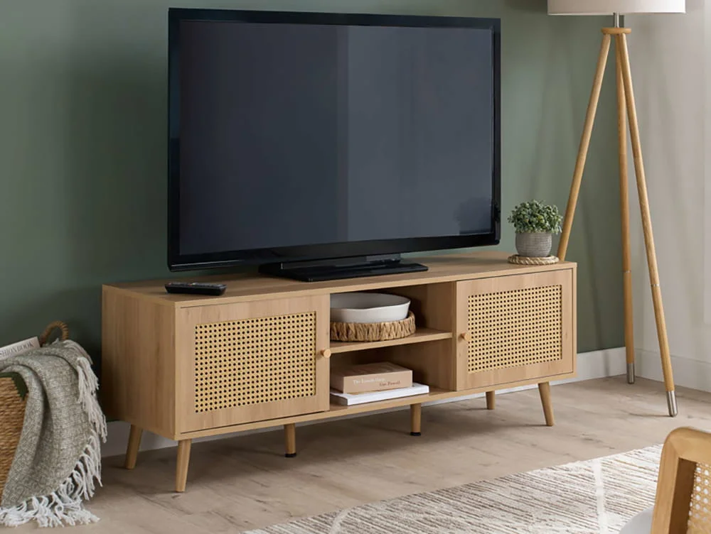 Birlea Birlea Croxley Rattan and Oak Large TV Unit
