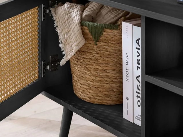 Birlea Birlea Croxley Rattan and Black Small TV Unit