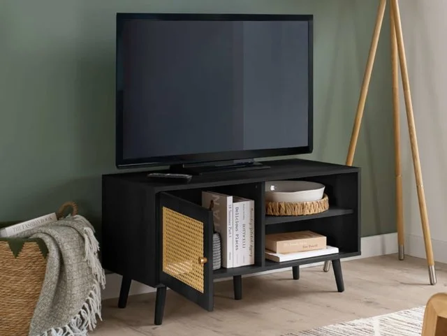 Birlea Birlea Croxley Rattan and Black Small TV Unit