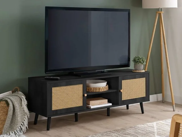 Birlea Birlea Croxley Rattan and Black Large TV Unit