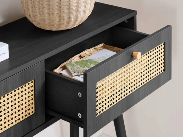 Birlea Birlea Croxley Rattan and Black Console table