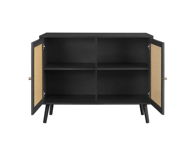 Birlea Birlea Croxley Rattan and Black 2 Door Sideboard