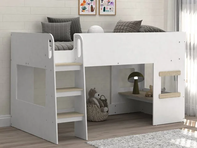 Kidsaw Kidsaw Canbrera White Wooden Mid Sleeper Bed