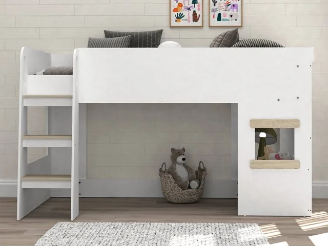 Kidsaw Kidsaw Canbrera White Wooden Mid Sleeper Bed